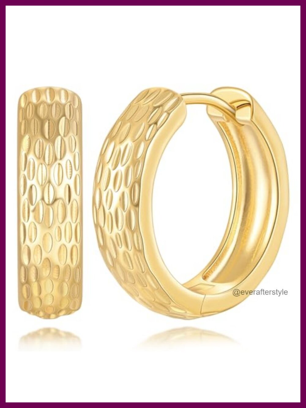 Chunky 14K Gold Plated Hoop Earrings for Women